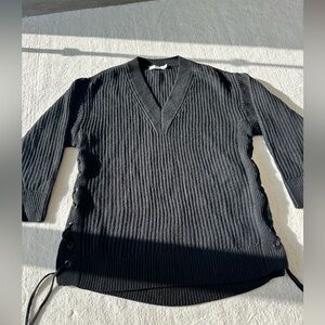 Rag and Bone merino wool lace up sweater